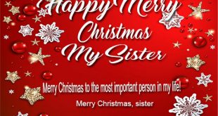merry christmas wishes for sister