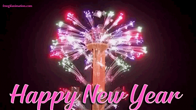 Amazing Sparklers Happy New Year 2024 Animated Image