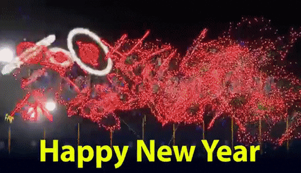 Colorful Fireworks Happy New Year 2024 Animated Image for WhatsApp